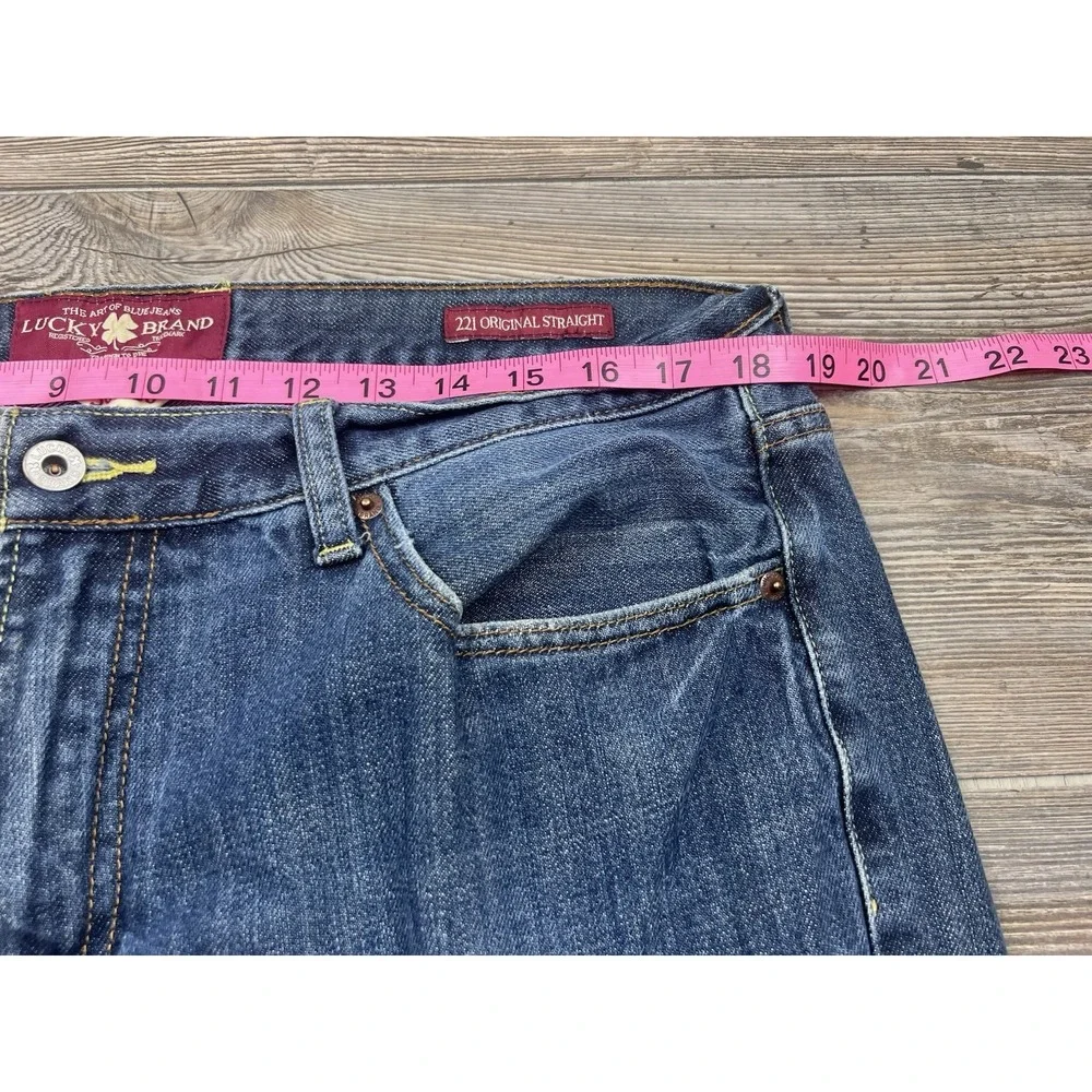 Lucky Brand 221 Original Straight Leg Blue Denim Jeans‎ Mens 36/30
